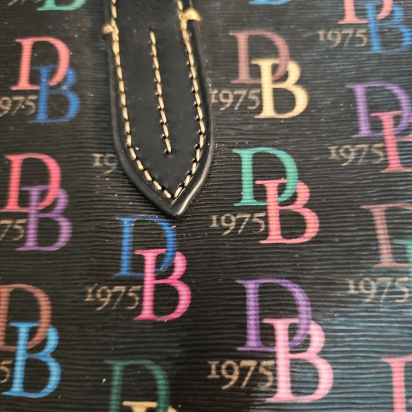 Dooney & Bourke Black Multicolor Logo Tote - Picture 3 of 9